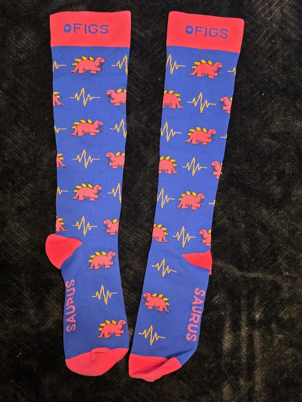 New FIGS Dinosaur Pattern Compression Socks
